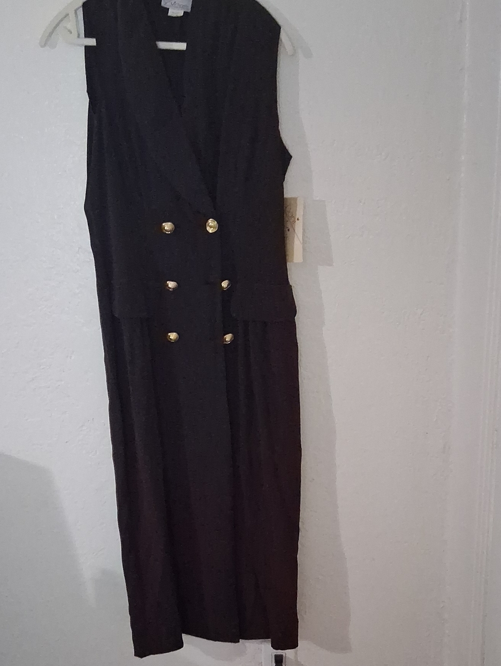 Sleeveless Black dress with Gold Buttons NWT Vinatage Dani Michaels